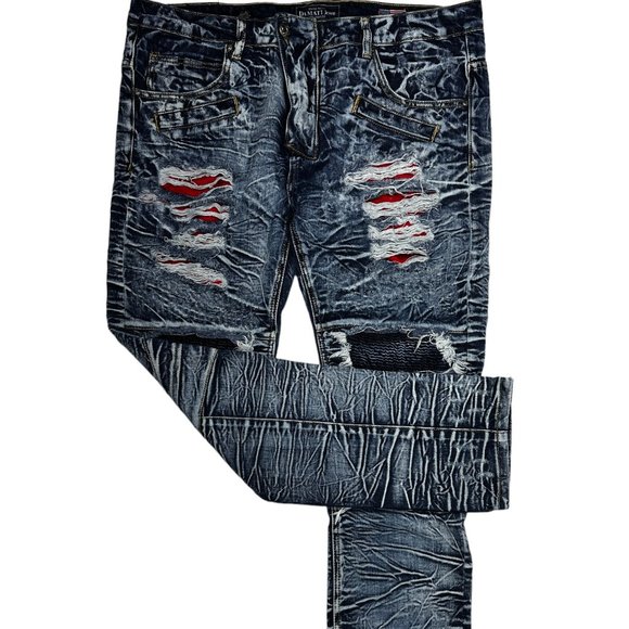 Damati Ripped Denim Moto Style Jean (42)